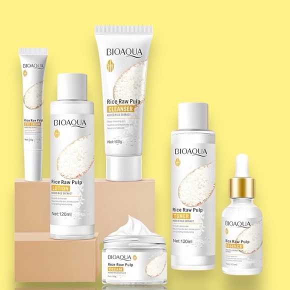 Bioaqua | Rice Raw Pulp Skincare set of 6pcs | Puree Moisturizing & Rejuvenating - Picture 2 of 12
